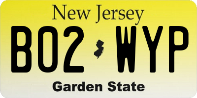 NJ license plate B02WYP