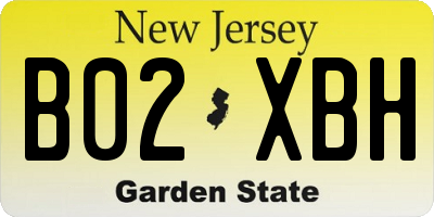 NJ license plate B02XBH