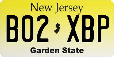 NJ license plate B02XBP