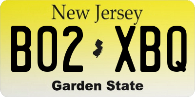 NJ license plate B02XBQ