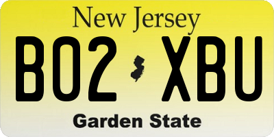 NJ license plate B02XBU