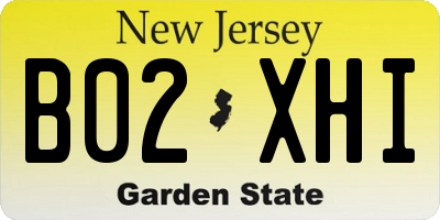 NJ license plate B02XHI