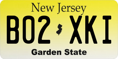 NJ license plate B02XKI