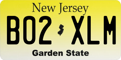 NJ license plate B02XLM