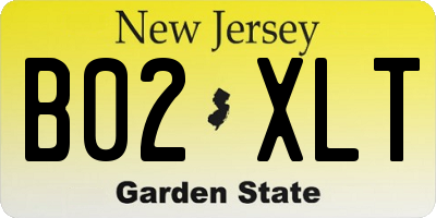 NJ license plate B02XLT
