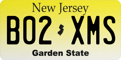 NJ license plate B02XMS