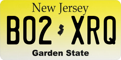 NJ license plate B02XRQ