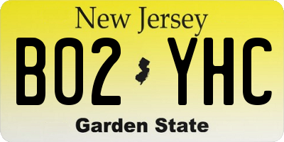 NJ license plate B02YHC
