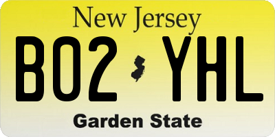 NJ license plate B02YHL