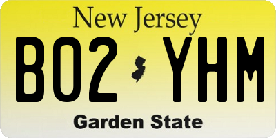 NJ license plate B02YHM