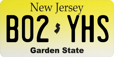 NJ license plate B02YHS