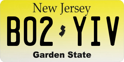 NJ license plate B02YIV
