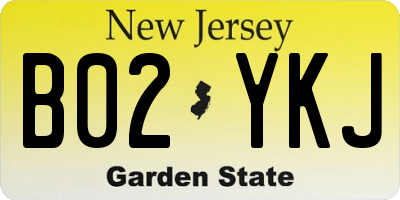 NJ license plate B02YKJ
