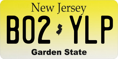 NJ license plate B02YLP