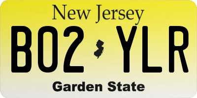 NJ license plate B02YLR