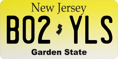 NJ license plate B02YLS