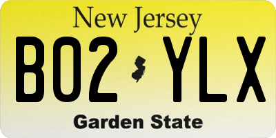 NJ license plate B02YLX