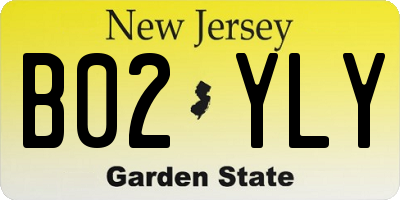 NJ license plate B02YLY