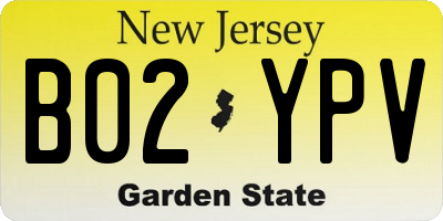 NJ license plate B02YPV