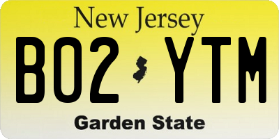 NJ license plate B02YTM