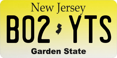 NJ license plate B02YTS