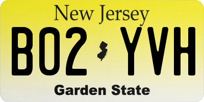 NJ license plate B02YVH