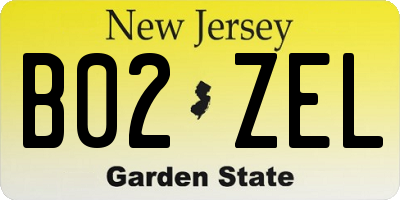 NJ license plate B02ZEL