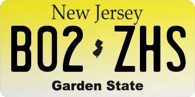NJ license plate B02ZHS