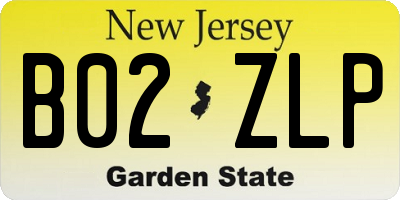 NJ license plate B02ZLP