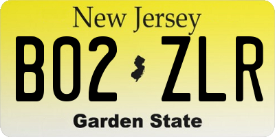 NJ license plate B02ZLR