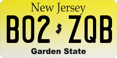 NJ license plate B02ZQB