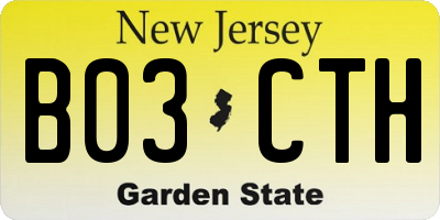 NJ license plate B03CTH