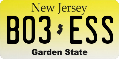 NJ license plate B03ESS