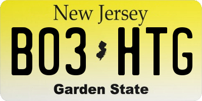 NJ license plate B03HTG