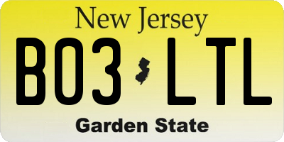 NJ license plate B03LTL