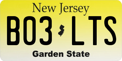 NJ license plate B03LTS