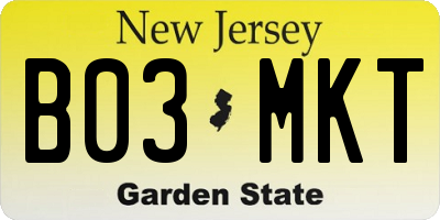 NJ license plate B03MKT