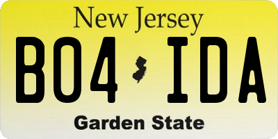 NJ license plate B04IDA