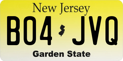 NJ license plate B04JVQ