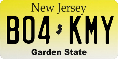 NJ license plate B04KMY