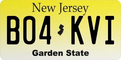 NJ license plate B04KVI