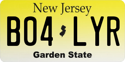 NJ license plate B04LYR