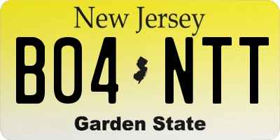 NJ license plate B04NTT