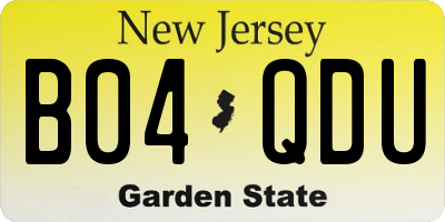 NJ license plate B04QDU