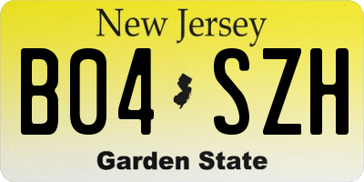 NJ license plate B04SZH