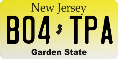 NJ license plate B04TPA