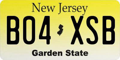 NJ license plate B04XSB