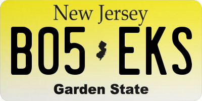 NJ license plate B05EKS