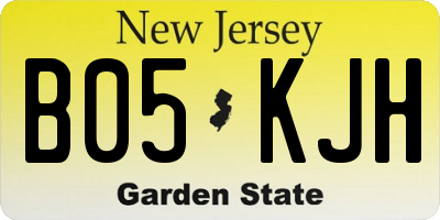 NJ license plate B05KJH