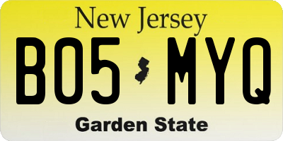 NJ license plate B05MYQ